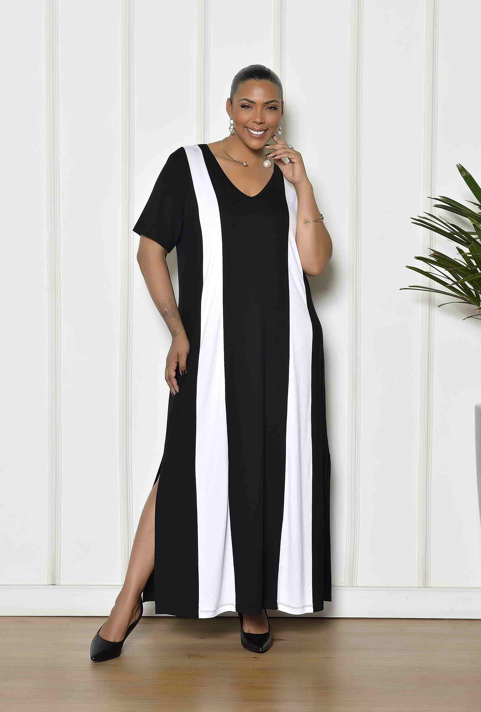 vestido plus size longo