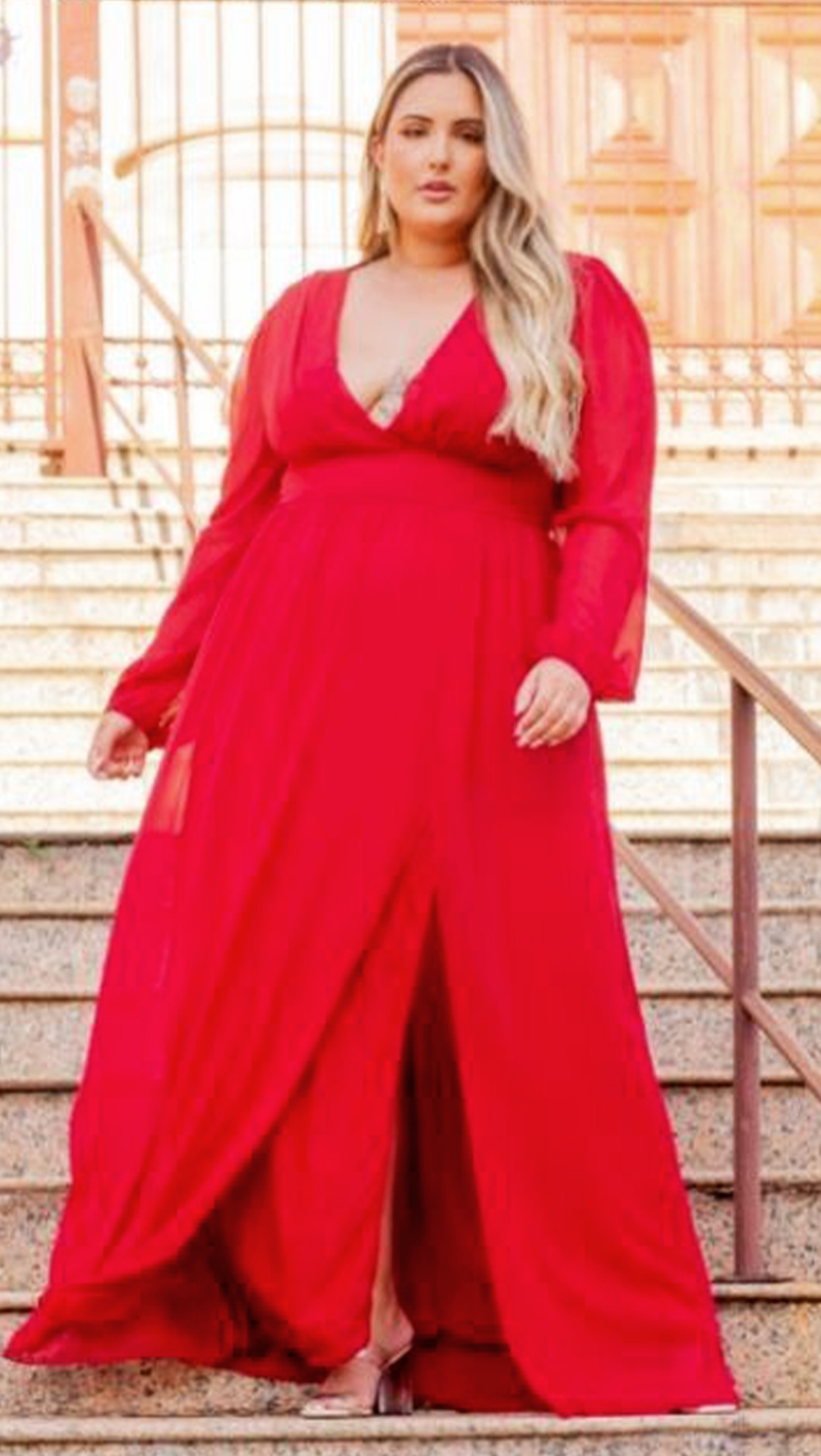 vestido plus size longo