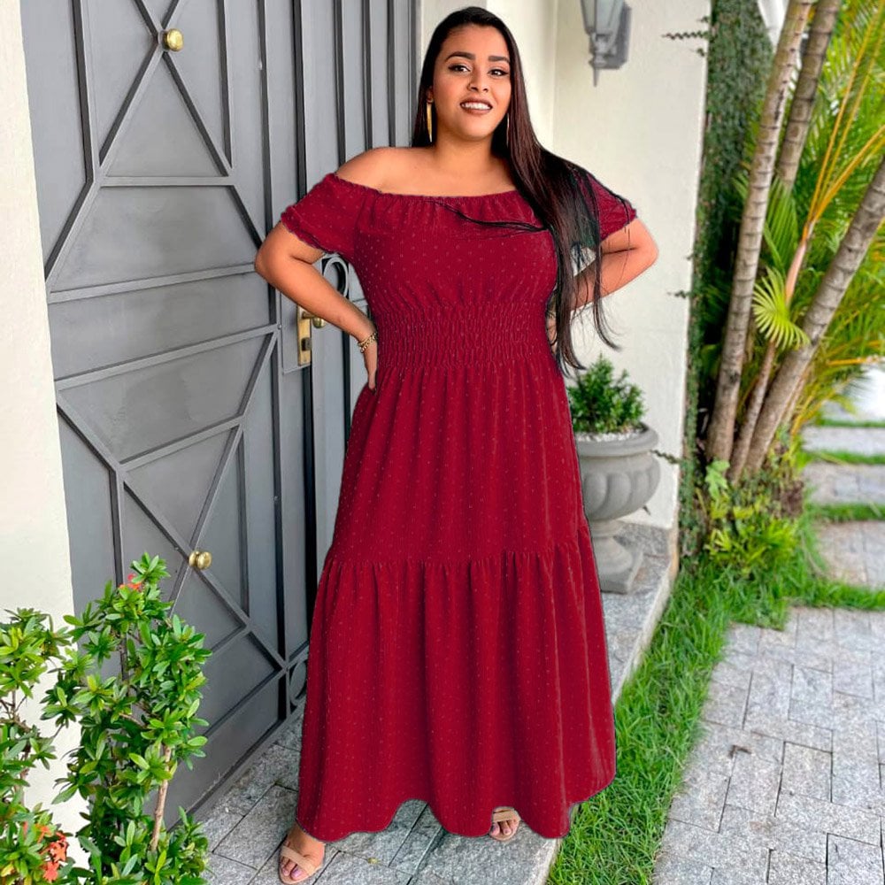 vestido plus size longo