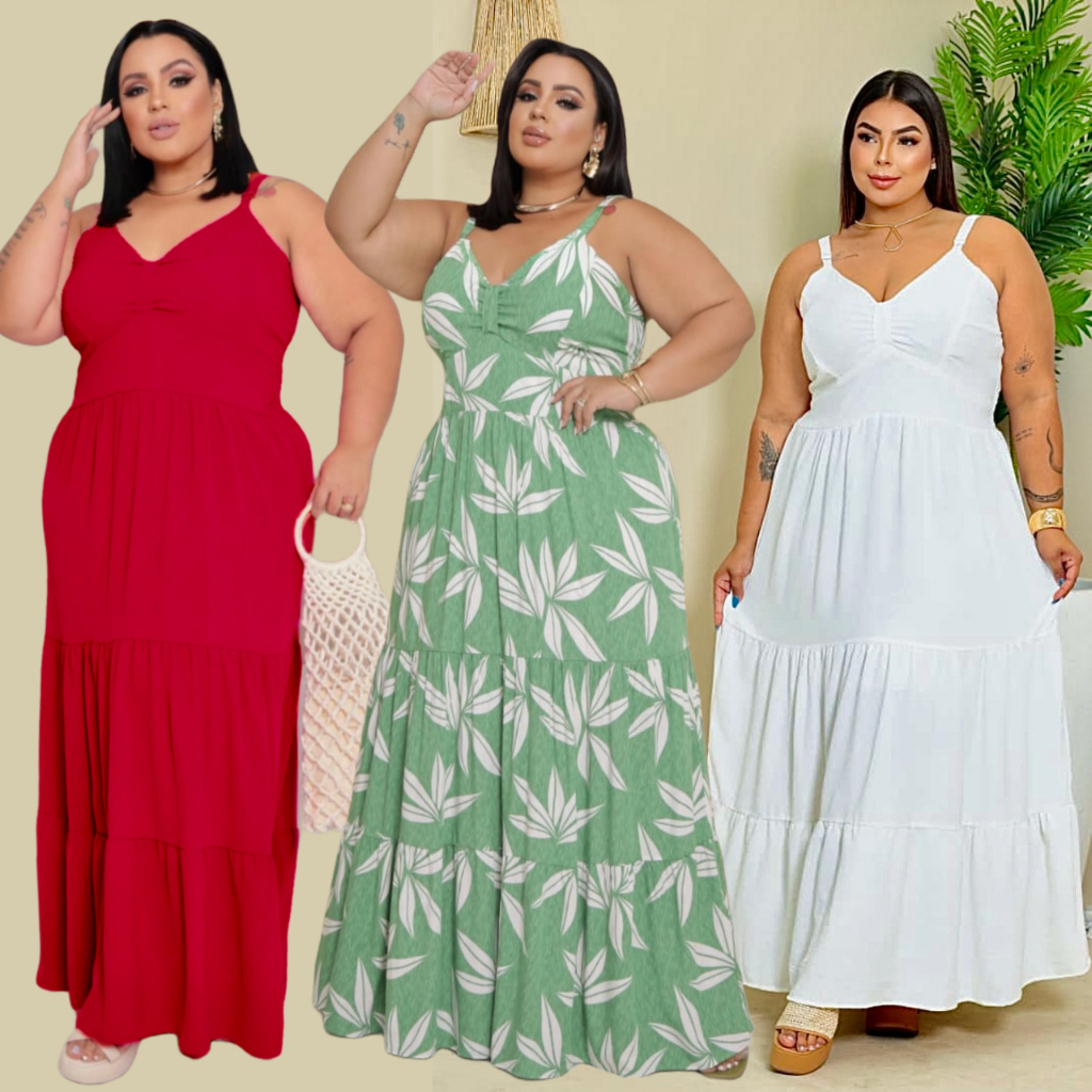 vestido plus size longo