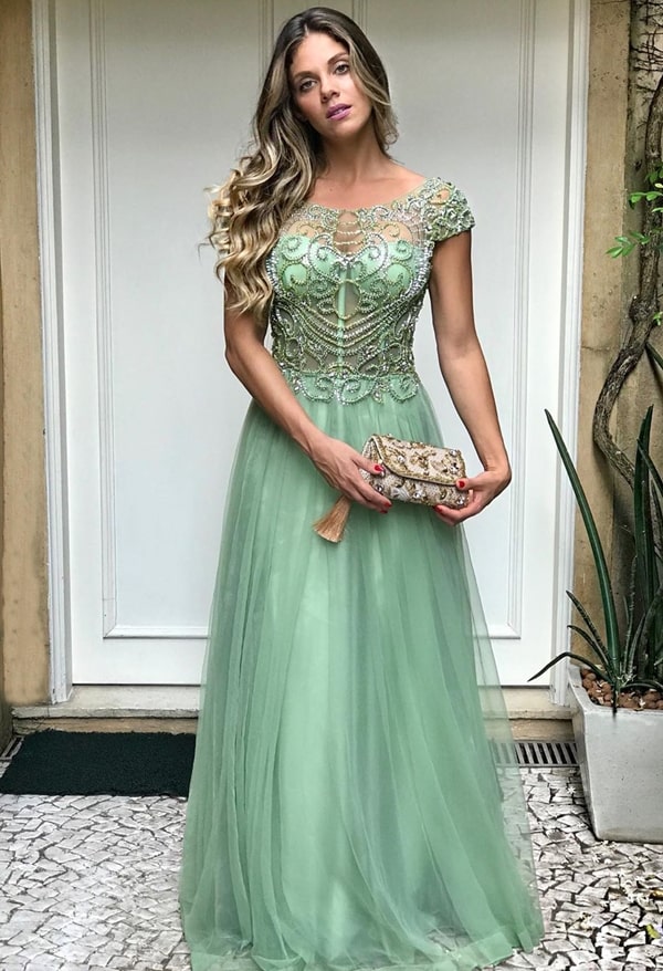vestido verde menta dia a dia