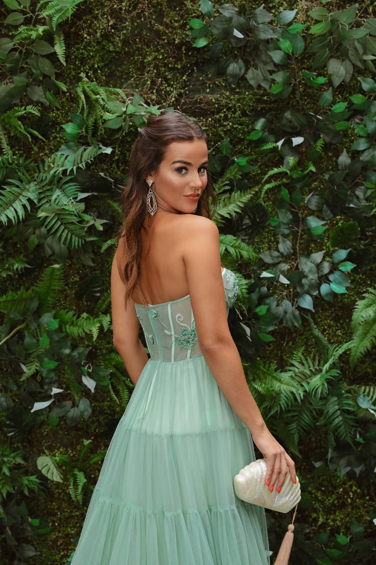 vestido verde menta midi