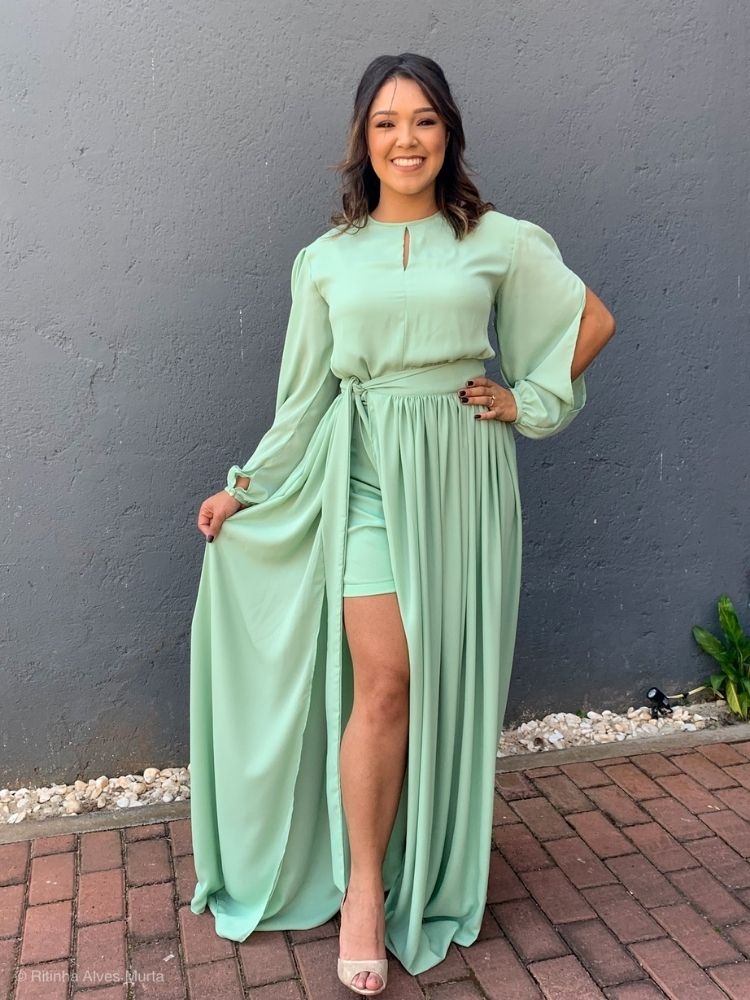 vestido verde menta tomara que caia