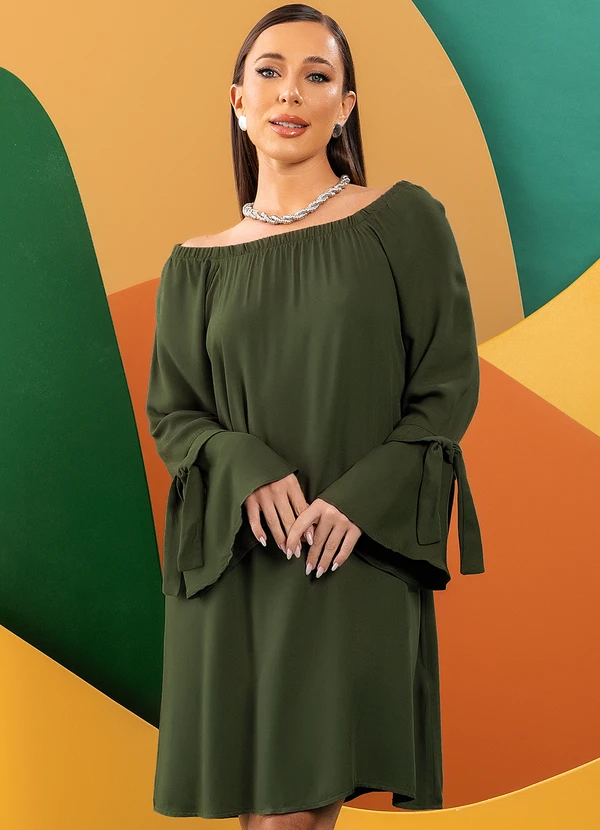 Vestido curto Marilia verde oliva