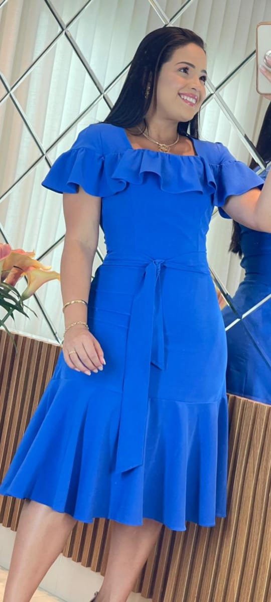 Vestido evangélico com gola alta