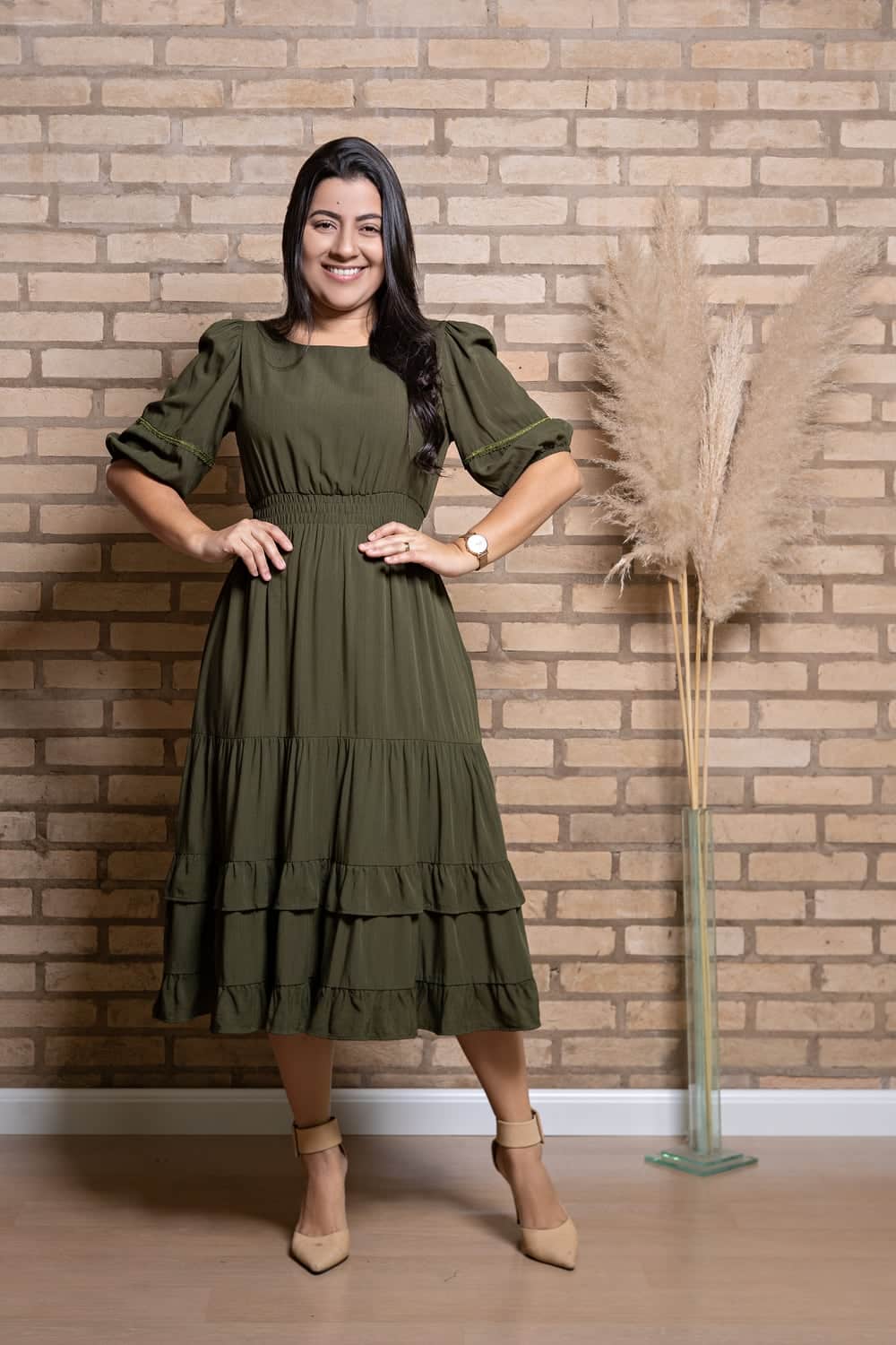 Vestido evangélico estampado