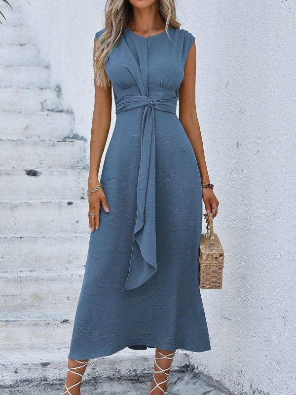 vestido longo plissado