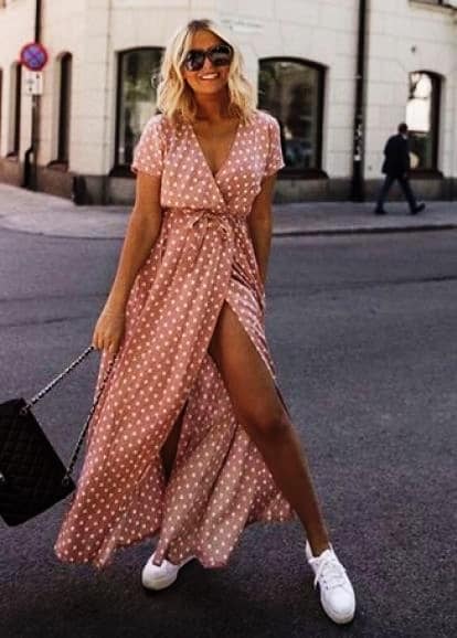 vestido longo de linho