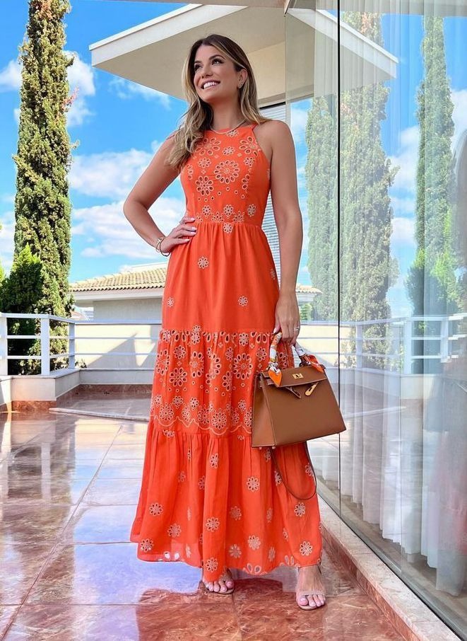 vestido longo casual elegante