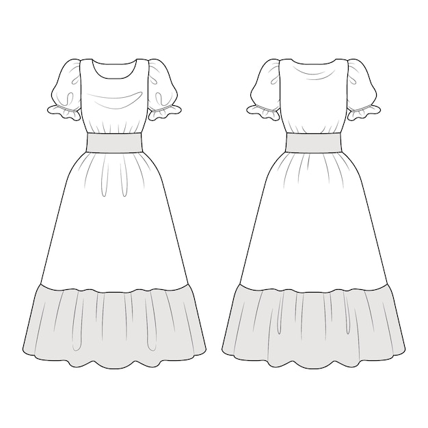 moldes de vestidos para colorir
