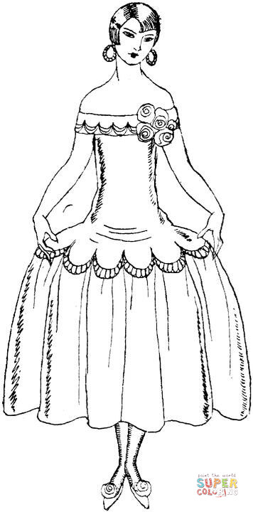 vestidos infantis para colorir