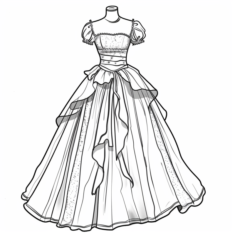 vestidos de festa para pintar