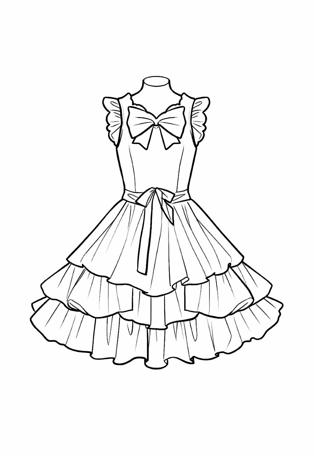 desenhos de vestidos para pintar