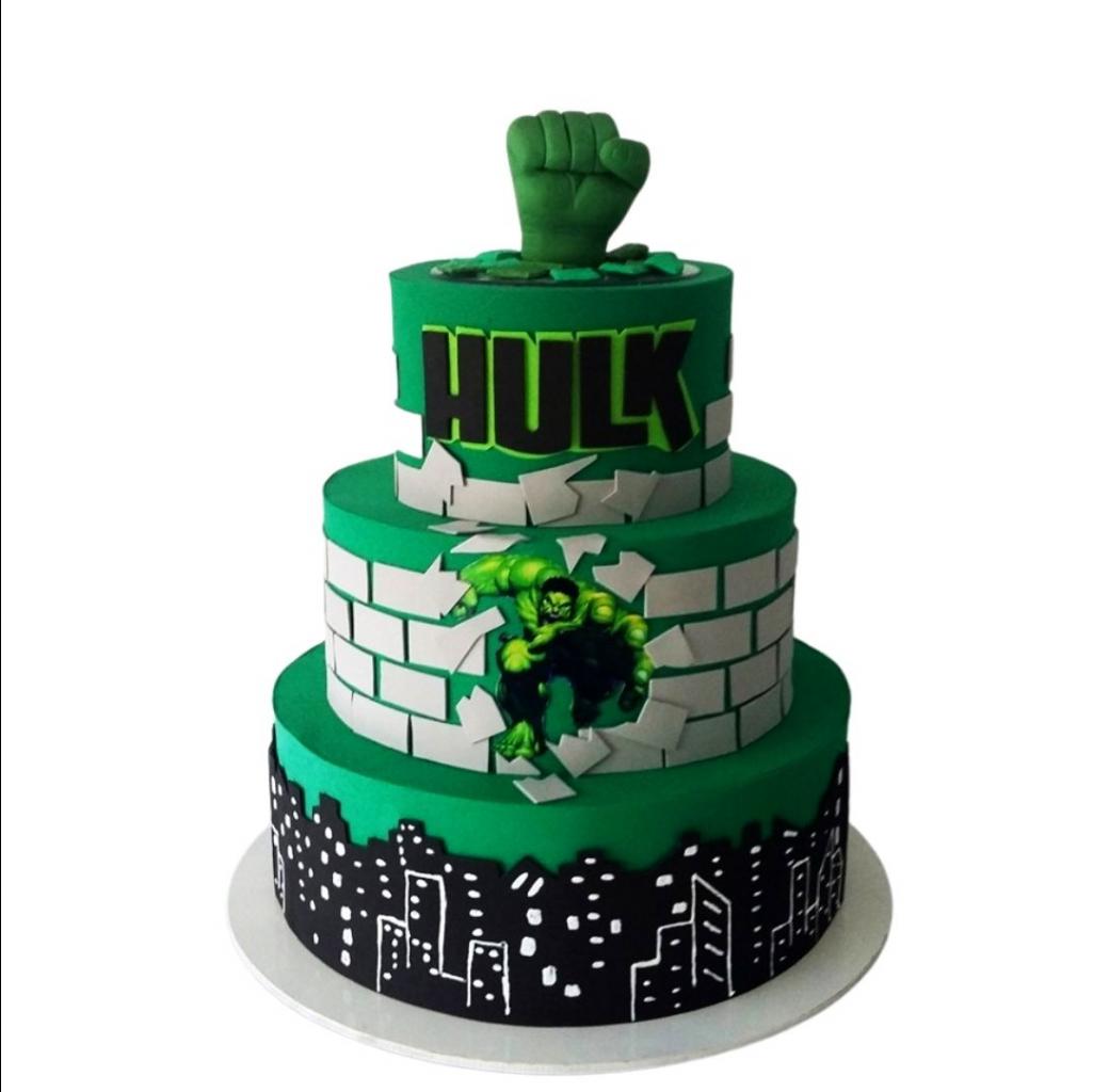 decoração bolo hulk infantil