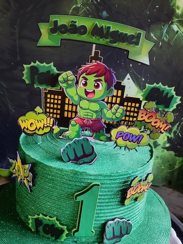 bolo pasta americana hulk 5 anos