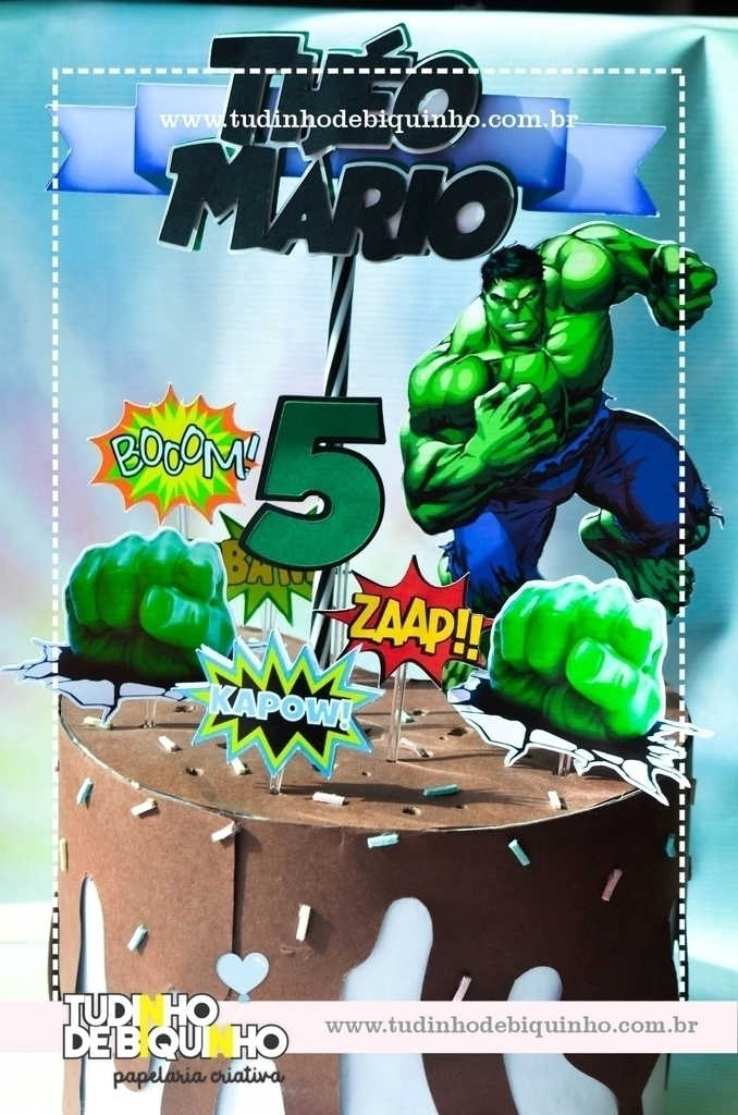 bolo personalizado hulk 5 anos