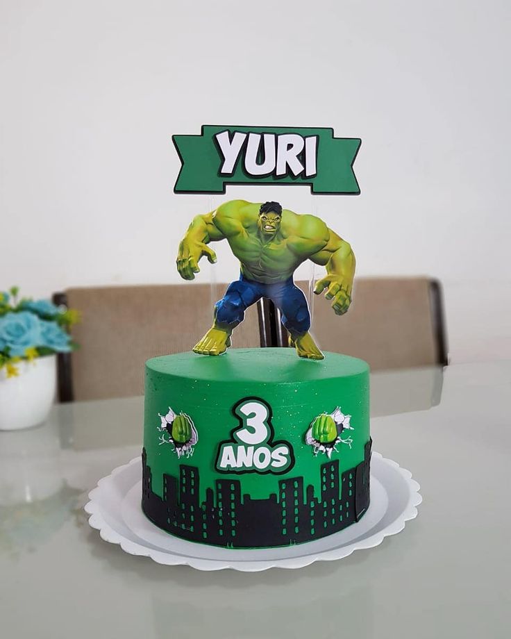 bolo vingadores 5 anos hulk