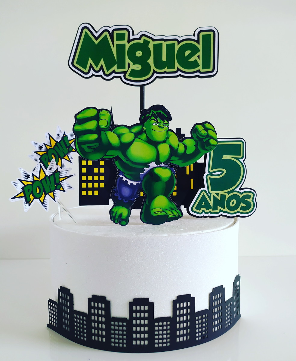 bolo personalizado hulk 5 anos