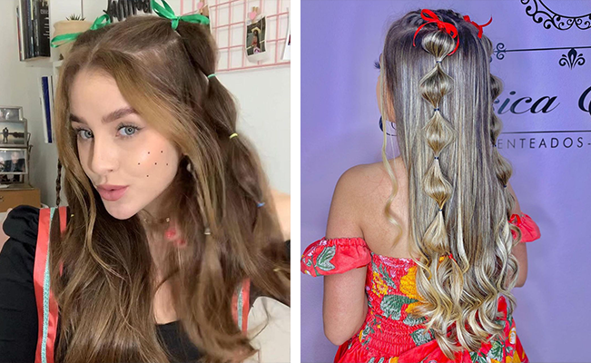penteado festa junina cabelo longo