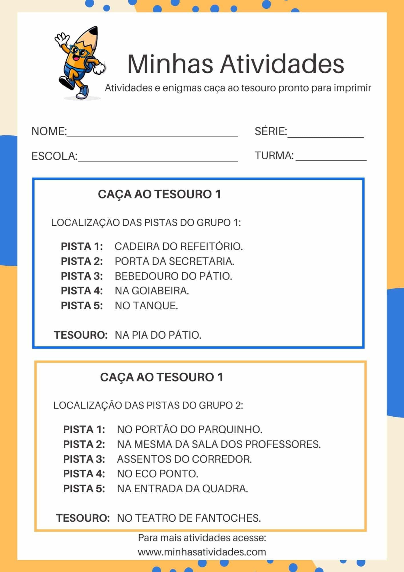 roteiro de caça ao tesouro infantil