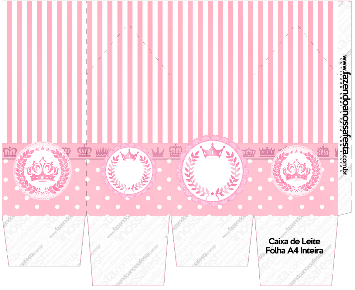 template caixa milk rosa