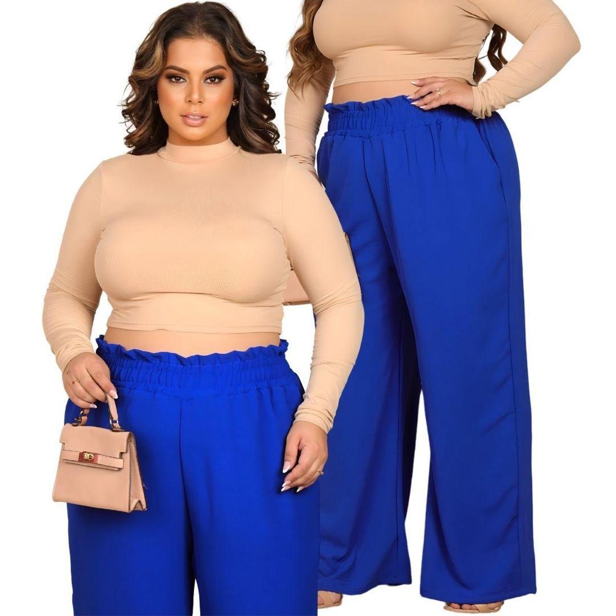 pantalona plus size cintura alta