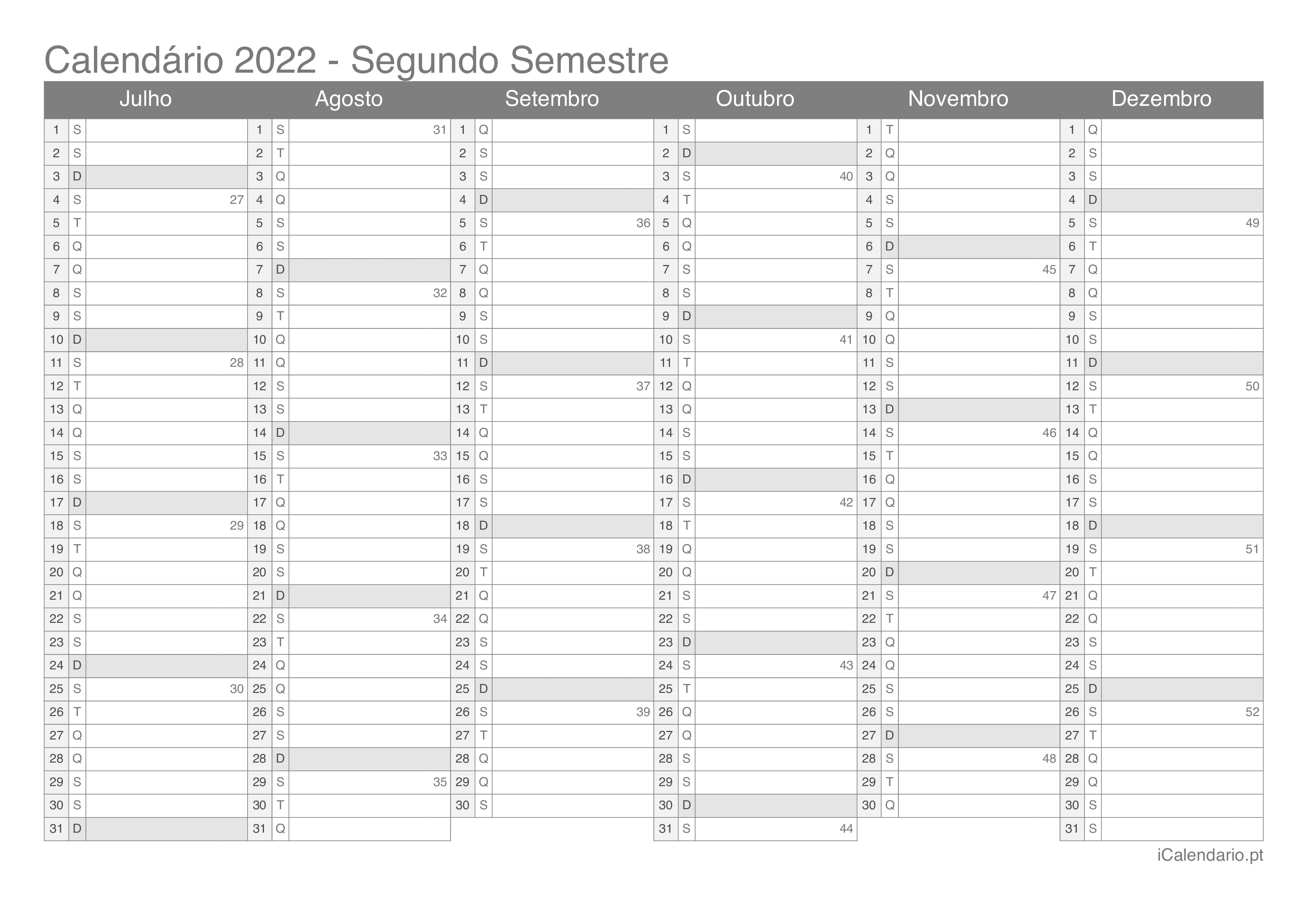 calendário para imprimir