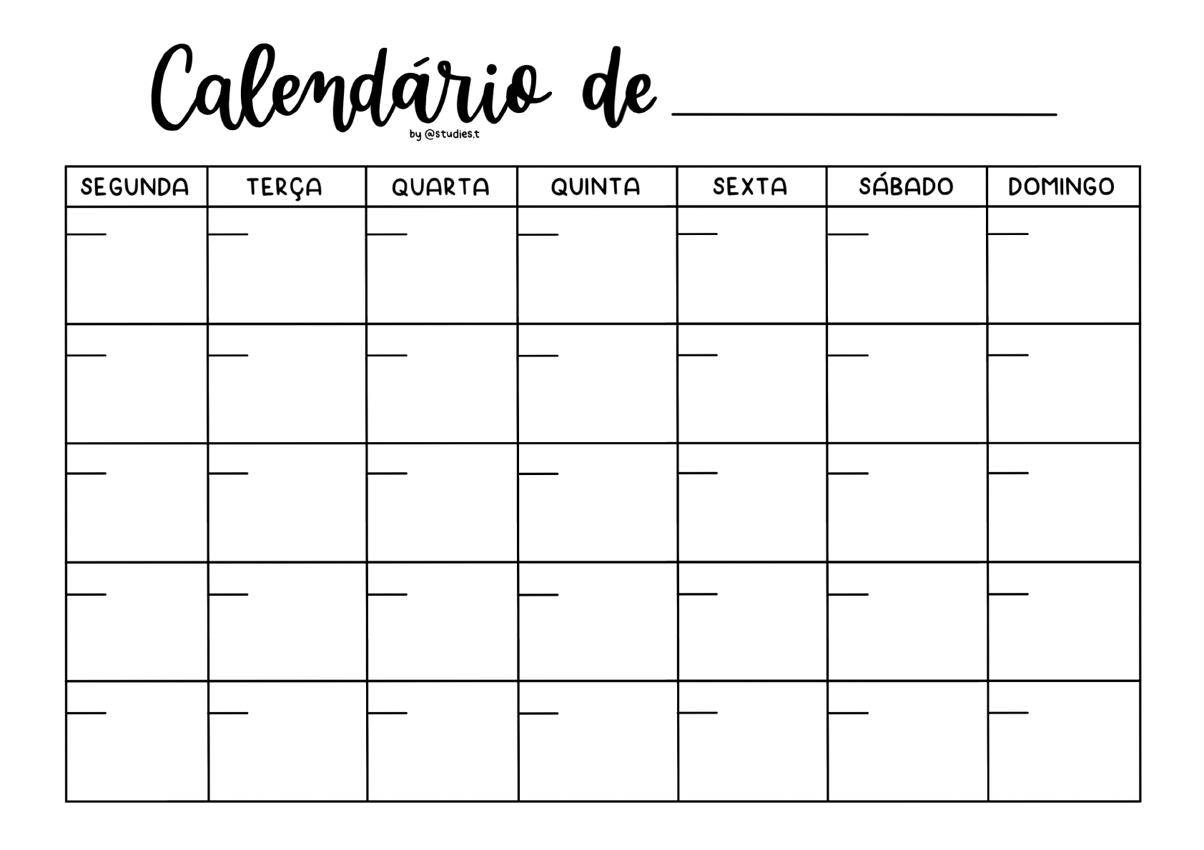 modelos de calendário