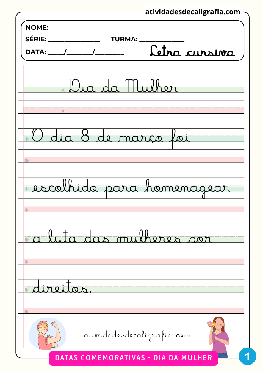 exercícios de caligrafia para imprimir