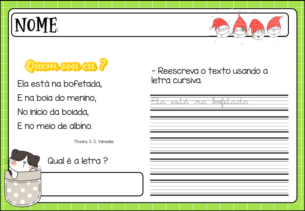 como fazer letra cursiva para imprimir