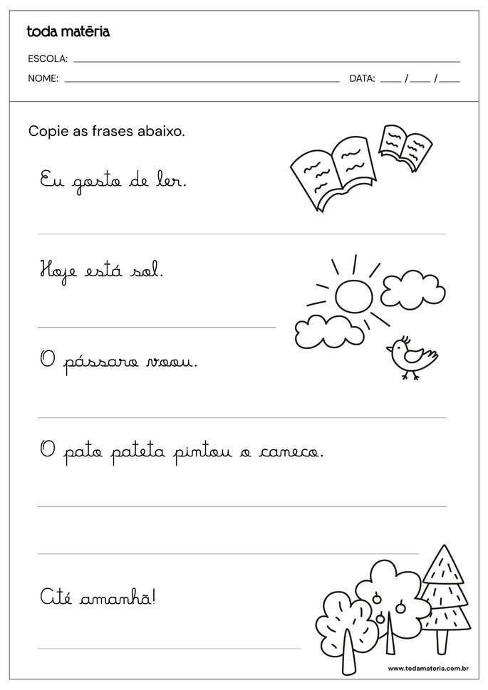 modelos de caligrafia para imprimir grátis