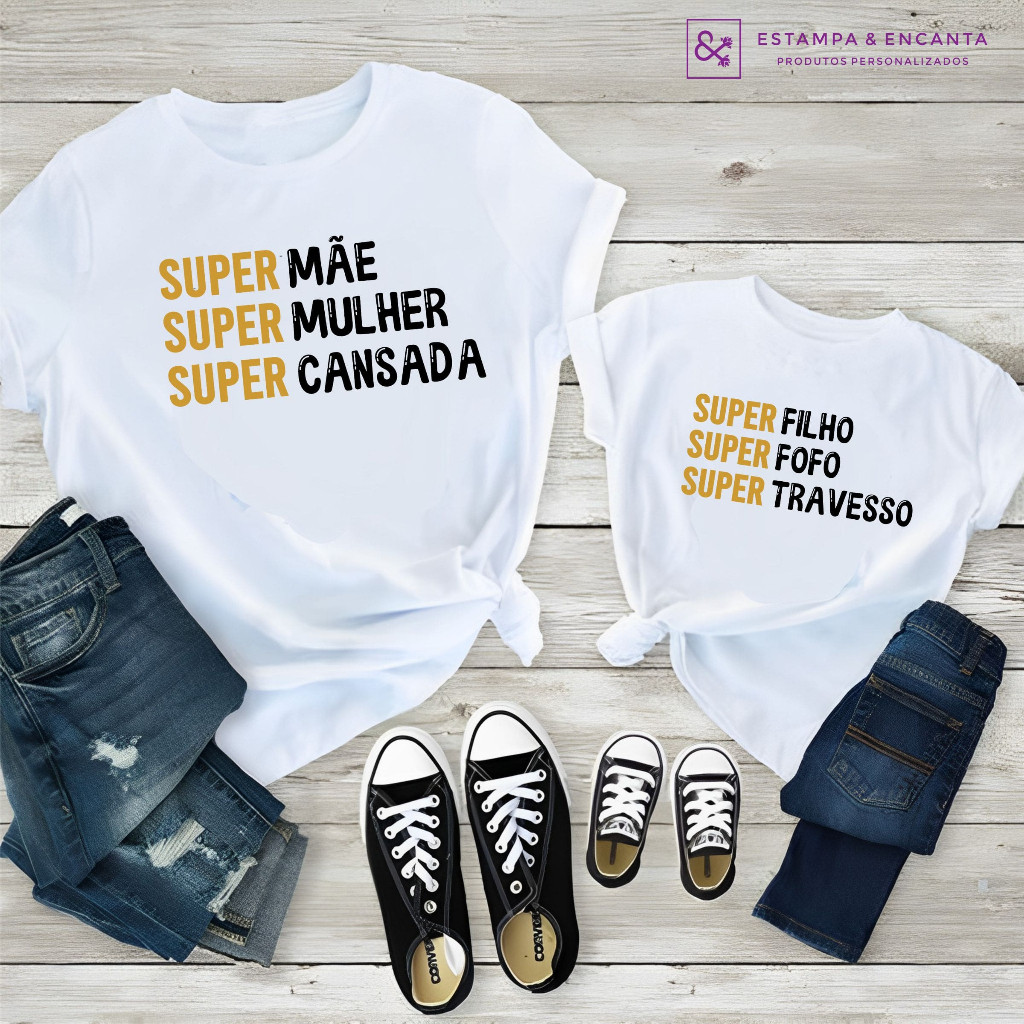 camisa dia das mães mãe e filho engraçada