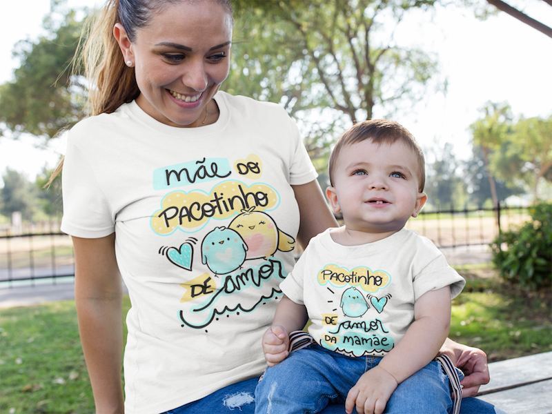 presente dia das mães camiseta mãe e filho