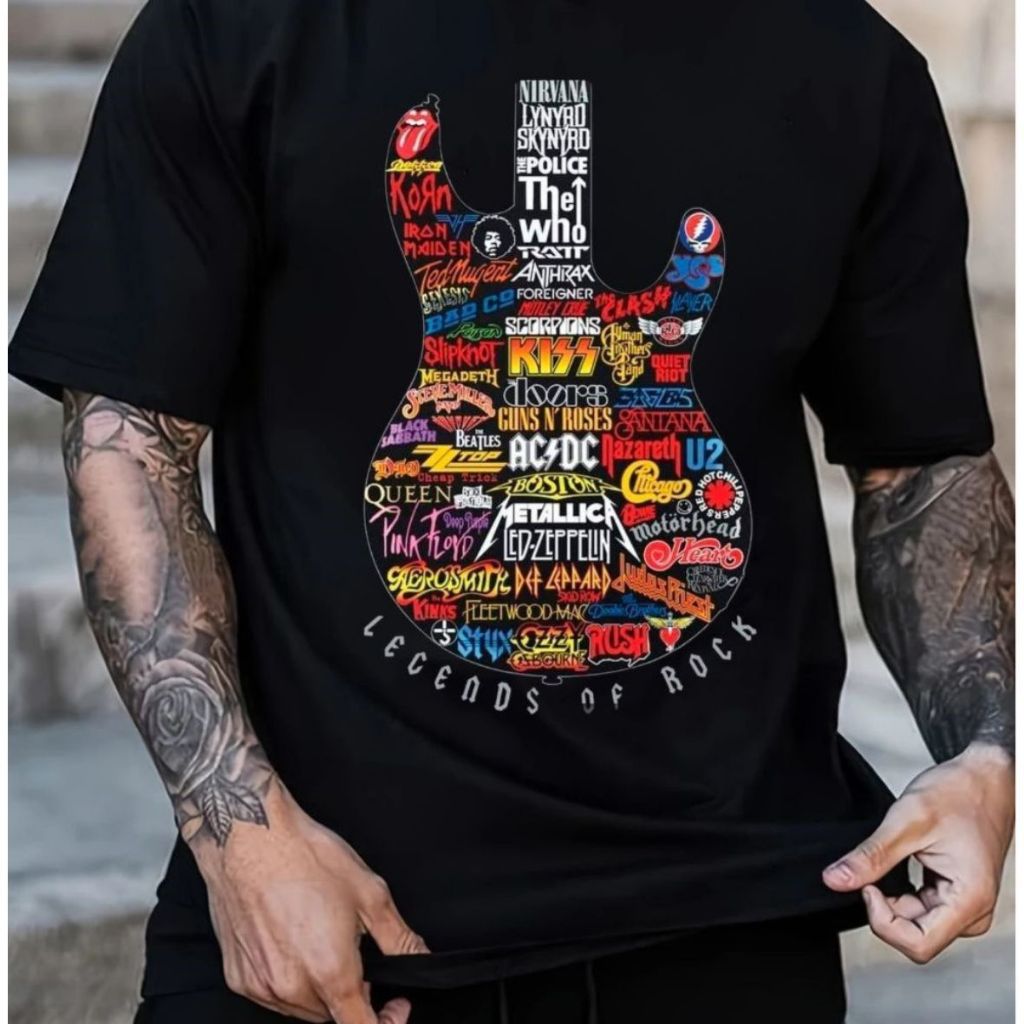 camiseta rock unissex