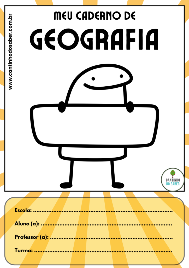 capa de geografia para imprimir em preto e branco