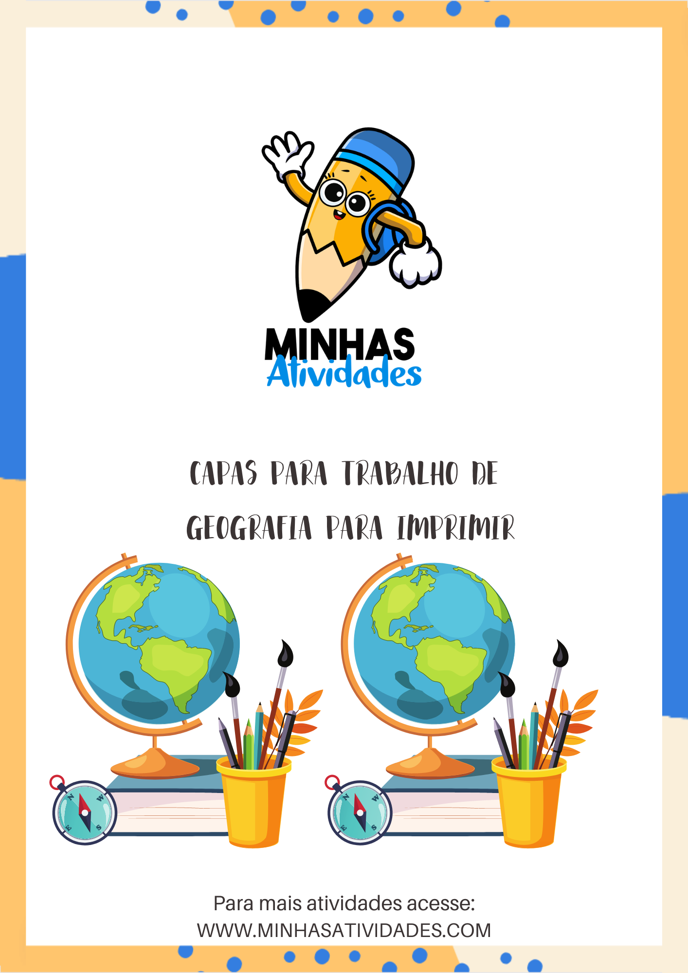 capa de caderno de geografia para imprimir