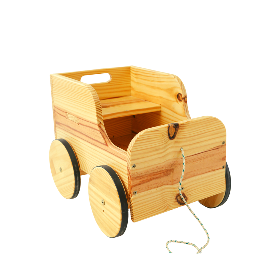 carrinho de feira de madeira