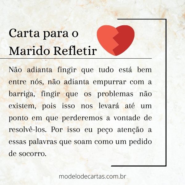 carta para marido pensar