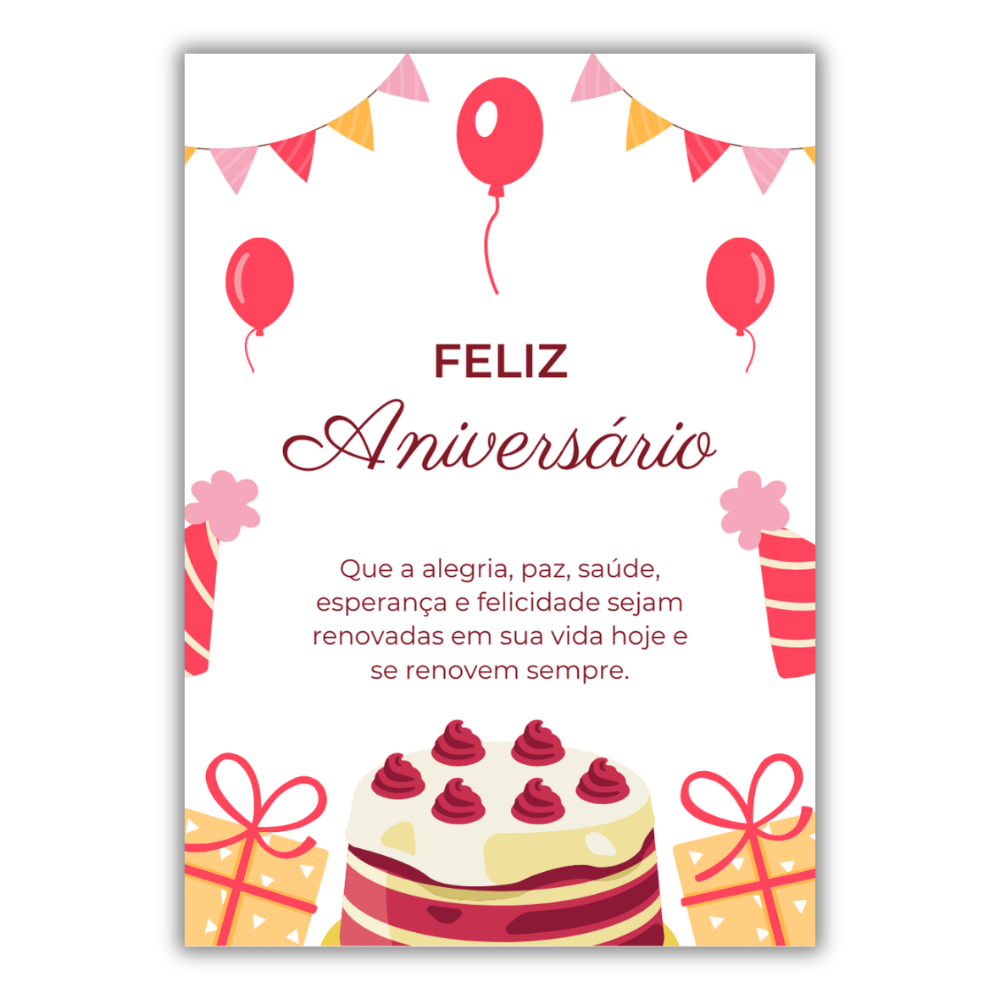 cartão de aniversário para imprimir