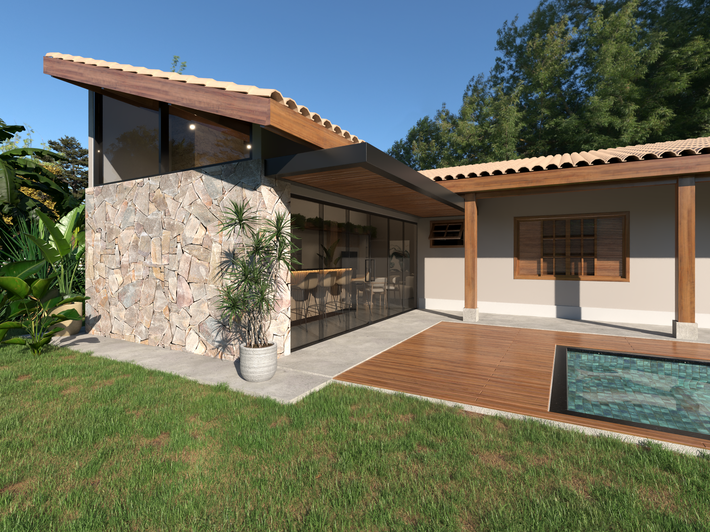 casa em L 3 quartos