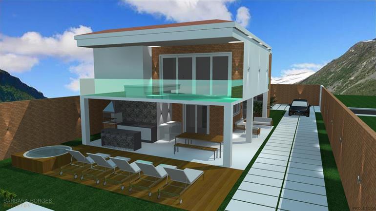 planta casa em L moderna