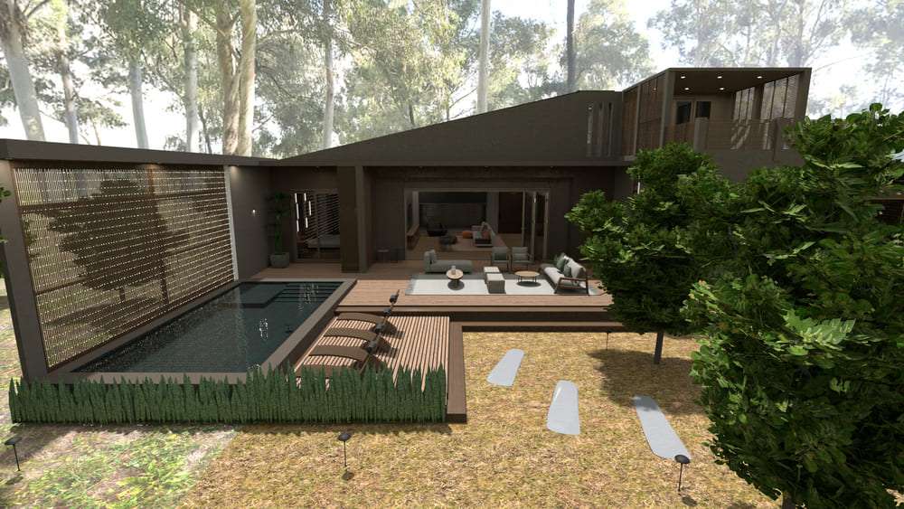 casa em l moderna pequena