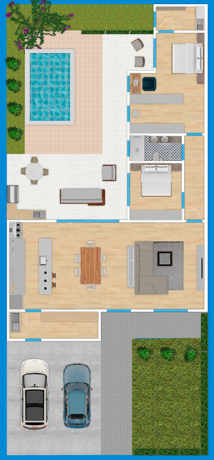 casa em L 2 quartos