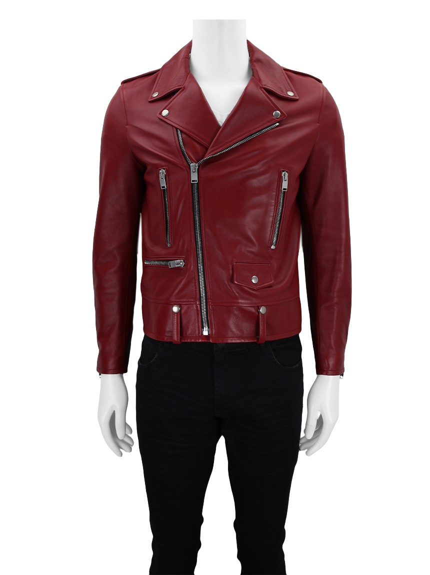 casaco vermelho estampa leopardo