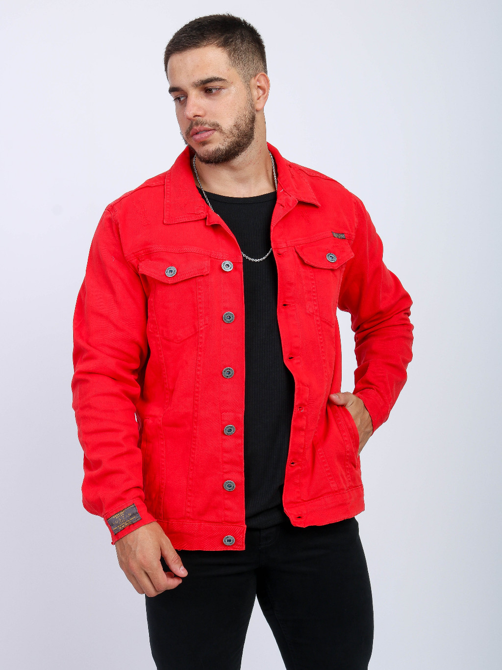 casaco vermelho elegante