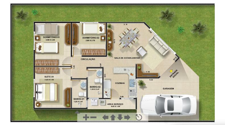 fachada de casa com piscina e churrasqueira