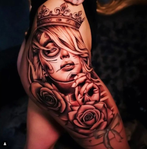 tatuagem deusa da morte mexicana