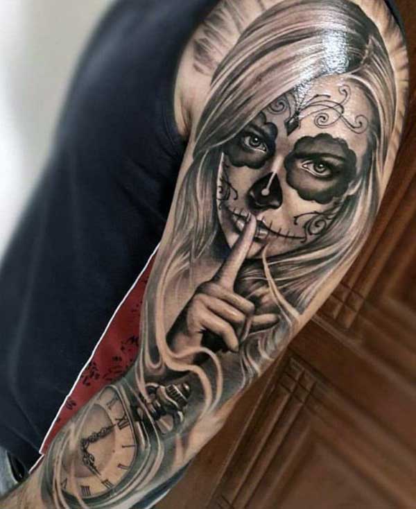 tatuagem Catrina colorida