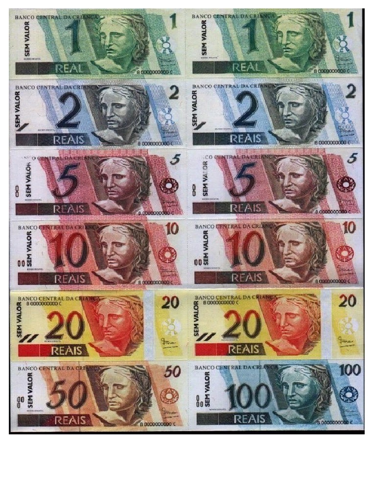 papel moeda educativo