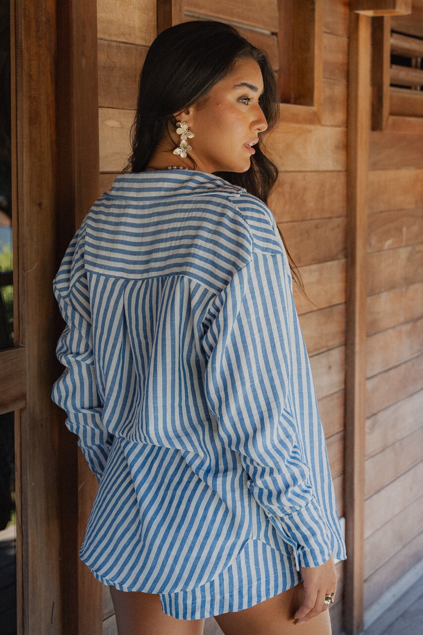 chemise de praia estampada